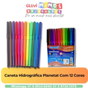 Caneta Hidrográfica Planetat Com 12 Cores