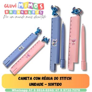 Caneta com régua do stitch   Unidade - Sortido