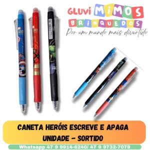 Caneta heróis Escreve e Apaga  Unidade - Sortido