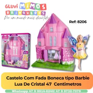 Castelo Com Fada Boneca tipo Barbie Lua De Cristal 47  Centimetros