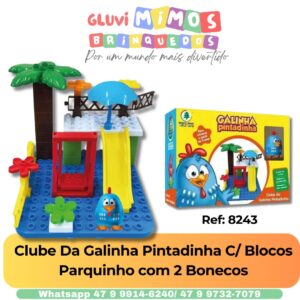 Clube Da Galinha Pintadinha C/ Blocos Parquinho com 2 Bonecos
