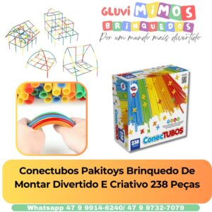 Conectubos Pakitoys Brinquedo De Montar Divertido E Criativo 238 Peças