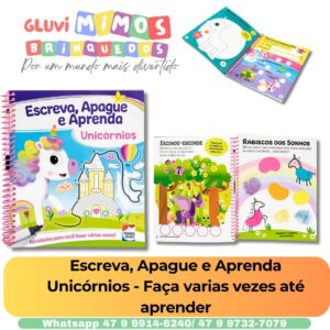 Escreva, Apague e Aprenda  Unicórnios - Faça varias vezes até aprender