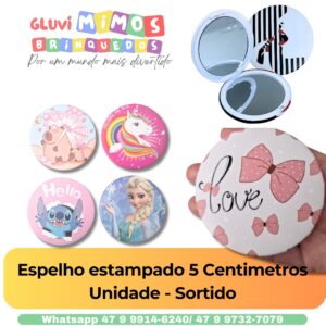 Espelho estampado 5 Centimetros Unidade - Sortido