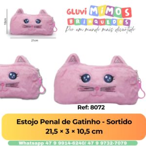 Estojo Penal de Gatinho - Sortido 21,5 × 3 × 10,5 cm
