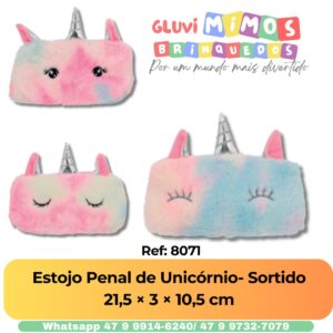 Estojo Penal de Unicórnio- Sortido 21,5 × 3 × 10,5 cm