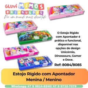 Estojo Rígido com Apontador Menina / Menino