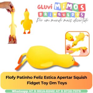 Flofy Patinho Feliz Estica Apertar Squish Fidget Toy Dm Toys