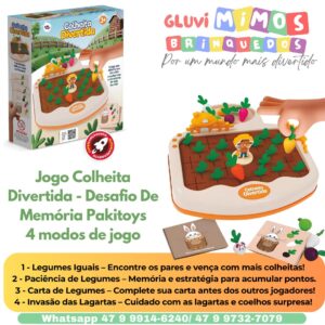 Jogo Colheita Divertida - Desafio De Memória Pakitoys 4 modos de jogo