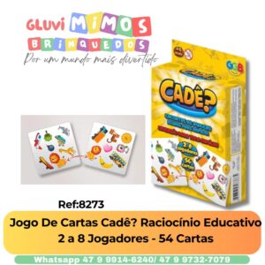Jogo De Cartas Cadê? Raciocínio Educativo 2 a 8 Jogadores - 54 Cartas