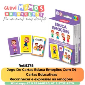 Jogo De Cartas Educa Emoções Com 34 Cartas Educativas Reconhecer e expressar as emoções