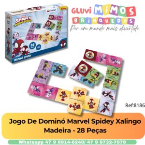 Jogo De Dominó Marvel Spidey Xalingo Madeira - 28 Peças