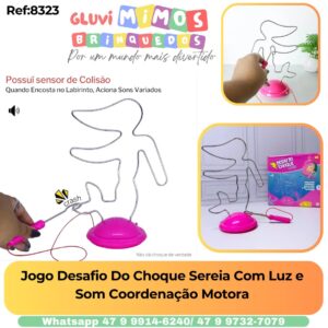 Jogo Desafio Do Choque Sereia Com Luz e  Som Coordenação Motora