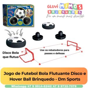 Jogo de Futebol Bola Flutuante Disco e Hover Ball Brinquedo - Dm Sports