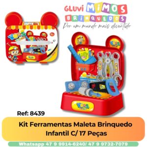 Kit Ferramentas Maleta Brinquedo Infantil C/ 17 Peças