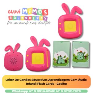 Leitor De Cartões Educativos Aprendizagem Com Áudio  Infantil Flash Cards - Coelho