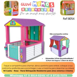 Mi Casita – Rosa Maral Brinquedo Resistente para área externa e interna -  Casinha