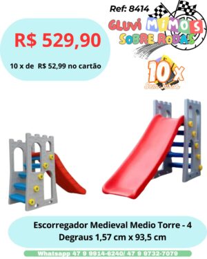 Escorregador Medieval Medio Torre   1,57 cm x 93,5 cm