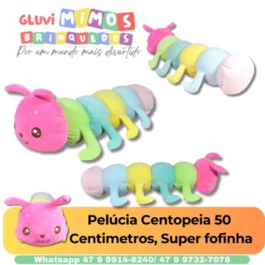Pelúcia Centopeia 50  Centimetros, Super fofinha