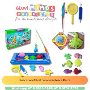 Pescaria Inflável com Imã Pesca Peixe