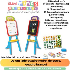 Quadro Divertido 2 em 1 no Cavalete Azul