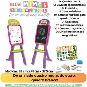Quadro Divertido 2 em 1 no Cavalete Rosa