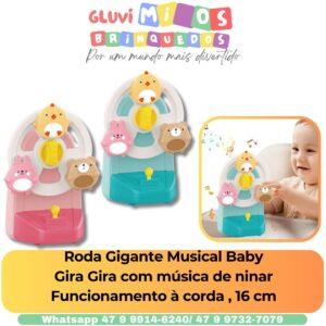 Roda Gigante Musical Baby Gira Gira com música de ninar Funcionamento à corda , 16 cm