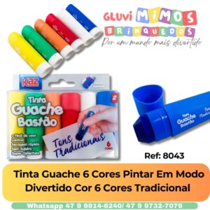 Tinta Guache 6 Cores Pintar Em Modo Divertido Cor 6 Cores Tradicional
