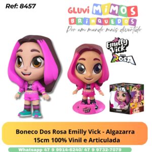 Boneco Dos Rosa Emilly Vick - Algazarra   15cm 100% Vinil e Articulada