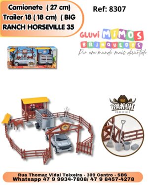 Camionete  ( 27 cm)  Trailer 18 ( 18 cm)  ( BIG RANCH HORSEVILLE 35 peças para montar como quiser