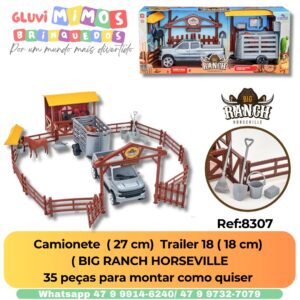 Camionete  ( 27 cm)  Trailer 18 ( 18 cm)  ( BIG RANCH HORSEVILLE 35 peças para montar como quiser