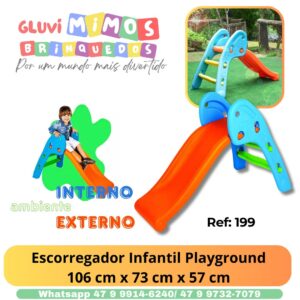 Escorregador Infantil Playground 106 cm x 73 cm x 57 cm - 2 Degraus