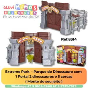 Extreme Park  - Parque do Dinossauro com  1 Portal 2 dinossauros e 5 cercas ( Monte do seu jeito )
