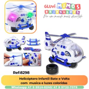 Helicóptero Infantil Bate e Volta com  musica e luzes coloridas