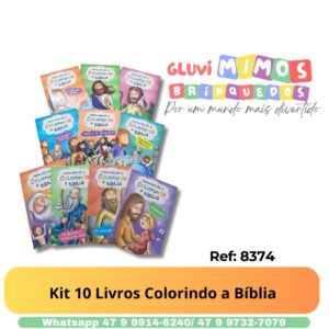 Kit 10 Livros Colorindo a Bíblia