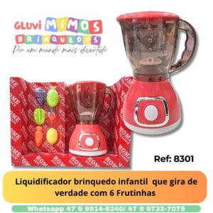 Liquidificador brinquedo infantil  que gira de verdade com 6 Frutinhas