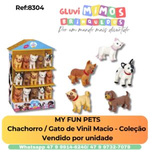 MY FUN PETS Chachorro / Gato de Vinil Macio - Coleção  Vendido por unidade