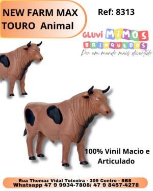 NEW FARM MAX – TOURO  Animal 100% Vinil Macio e Articulado