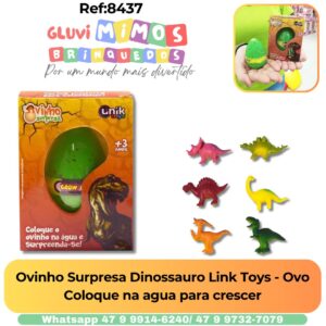 Ovinho Surpresa Dinossauro Link Toys - Ovo Coloque na agua para crescer
