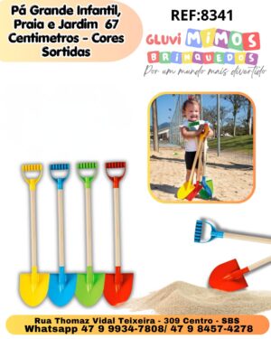 Pá Grande Infantil, Praia e Jardim  67 Centimetros - Cores Sortidas