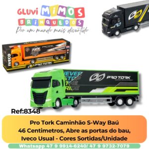 Pro Tork Caminhão S-Way Baú - 46 Centimetros, Abre as portas do bau,  Iveco Usual - Cores Sortidas/Unidade