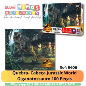 Quebra- Cabeça Jurassic World Giganotossauro 100 Peças