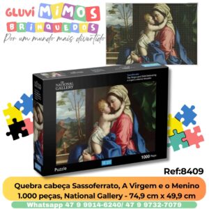 Quebra cabeça Sassoferrato, A Virgem e o Menino 1.000 peças, National Gallery - 74,9 cm x 49,9 cm