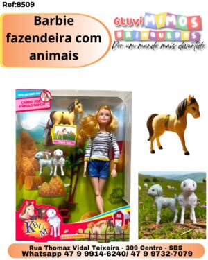 Barbie fazendeira com animais