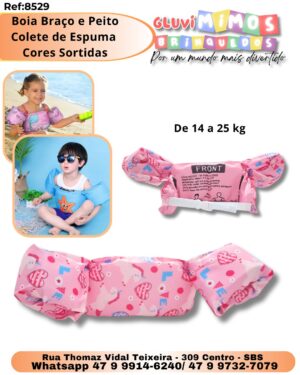 Boia Braço e Peito Colete de Espuma  Cores Sortidas