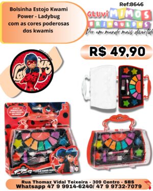 Bolsinha Estojo Kwami Power - Ladybug com as cores poderosas dos kwamis