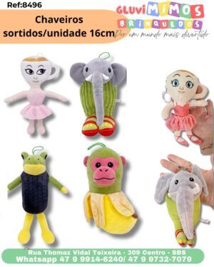 Chaveiros sortidos/unidade 16cm