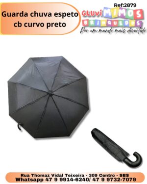 Guarda chuva espeto cb curvo preto