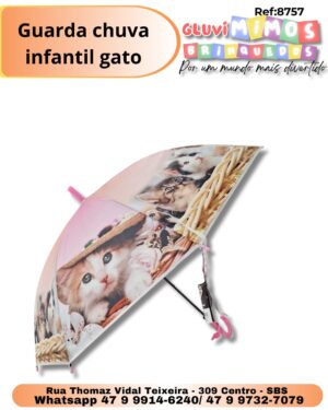 Guarda chuva infantil gato