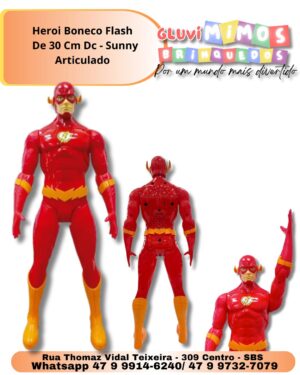 Heroi Boneco Flash   De 30 Cm Dc - Sunny Articulado